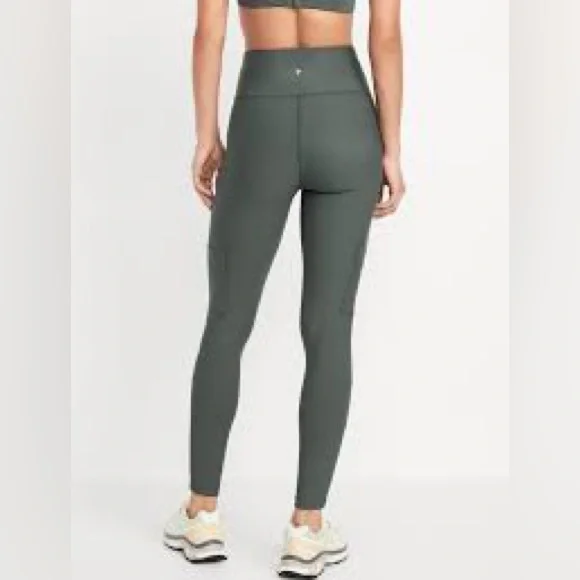 Old Navy Olive Green High-Waisted Cargo Leggings - Picture 2 of 2